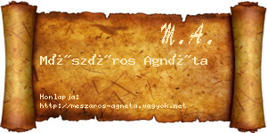 Mészáros Agnéta névjegykártya