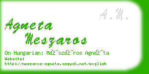 agneta meszaros business card